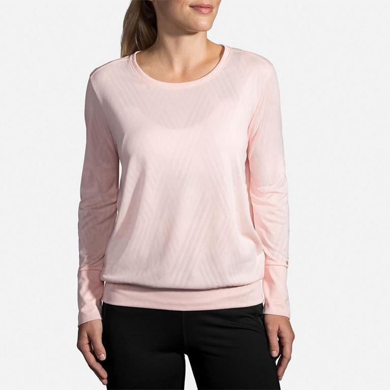 Brooks Array Womens Long Sleeve Running Shirt - Pink - Indonesia (MUHP-29168)